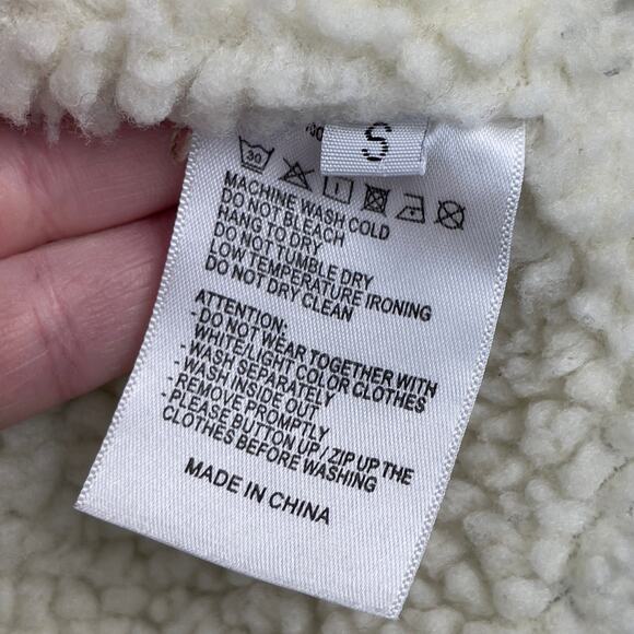 Brandy Melville John Galt Tan Corduroy Sherpa Lined Jacket Small - Picture 14 of 15